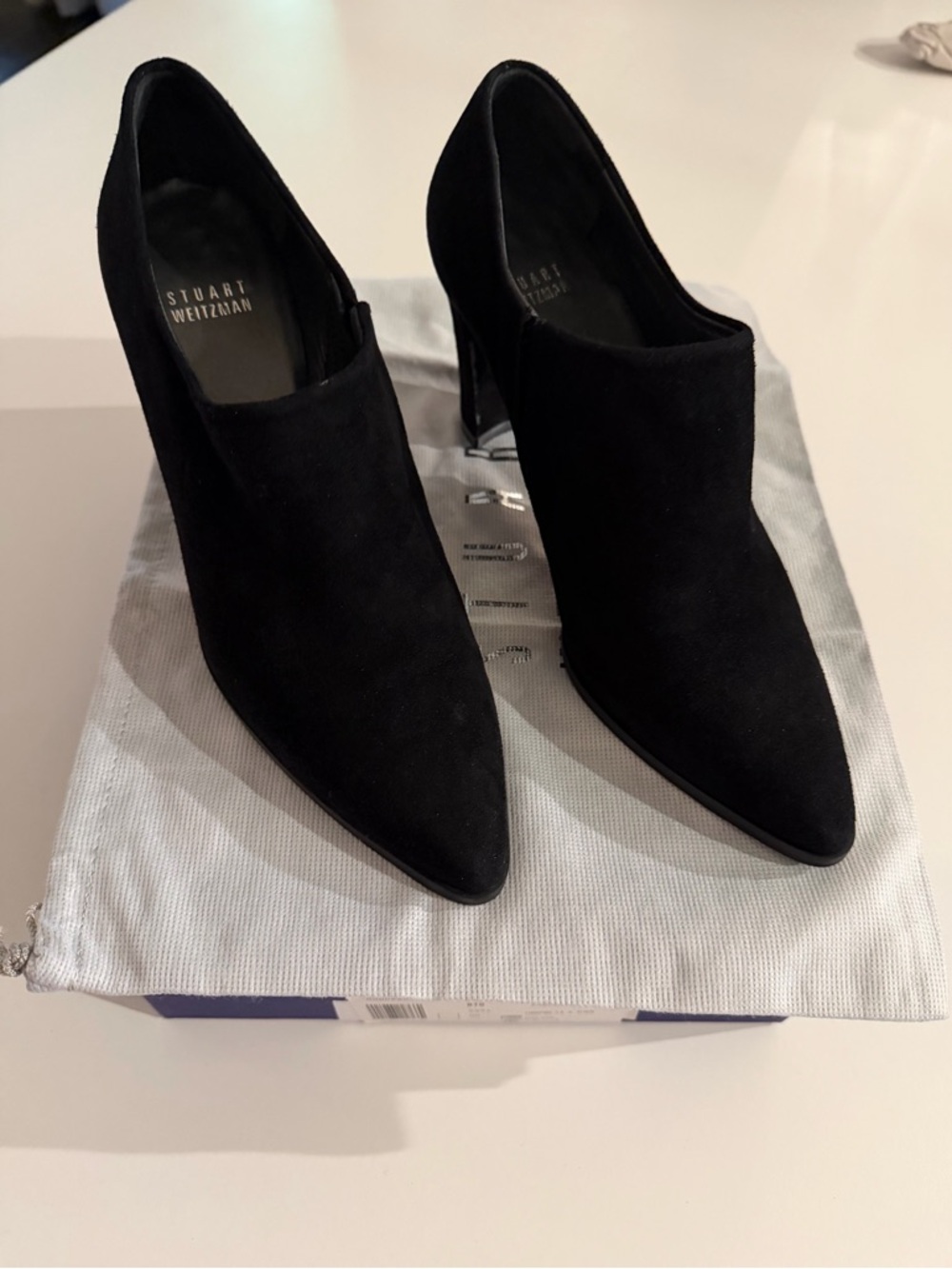 Stuart Weitzman Standdap Black Suede